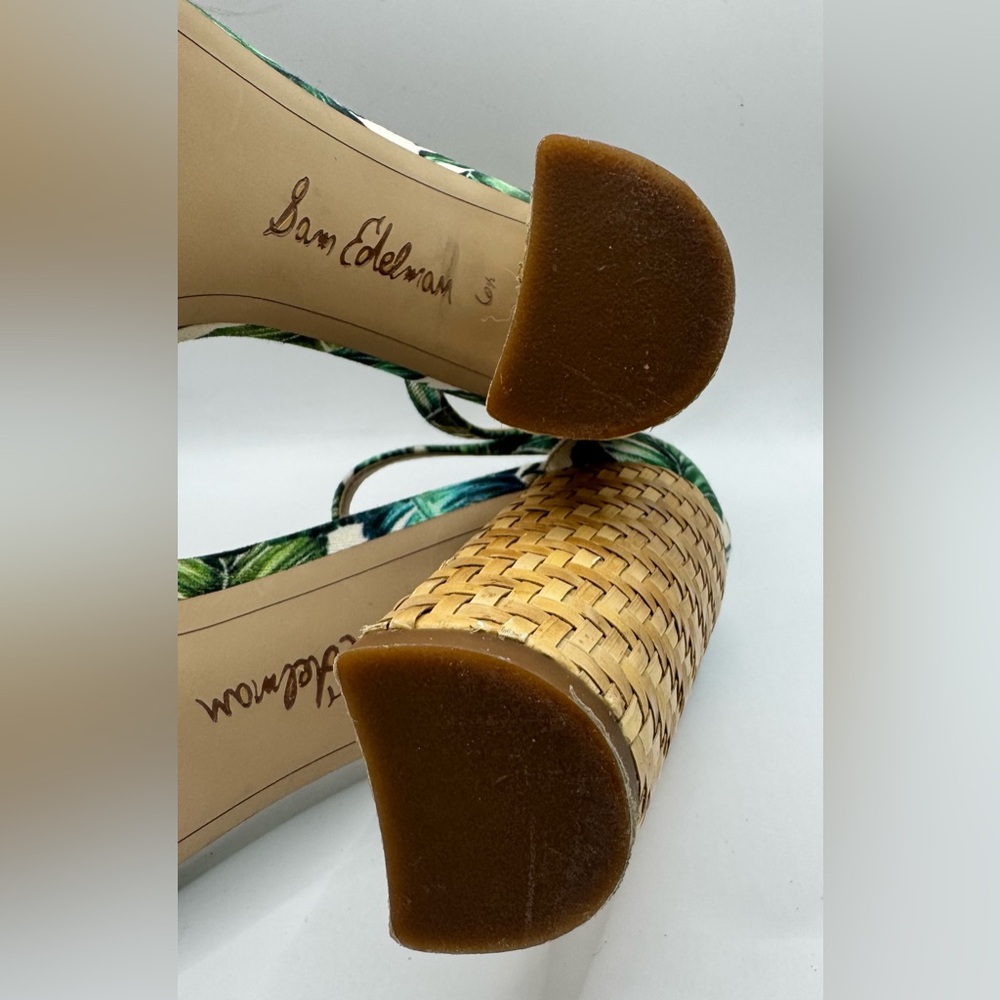 Sam Edelman Tropical Block Heel Sandals with Ankle Strap Size 6.5 - Picture 11 of 11